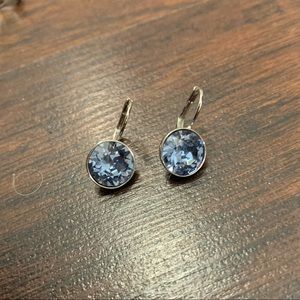 Swarovski Blue Round Drop Earrings